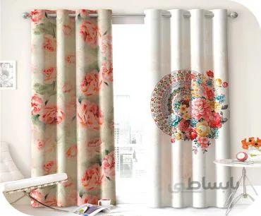 پرده چاپی گلدار - کد 294295
