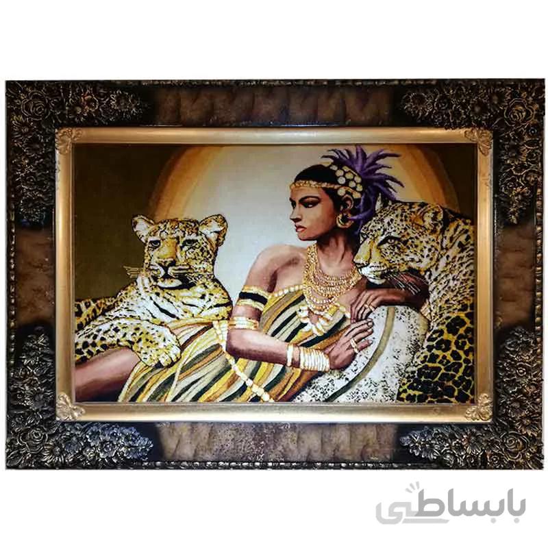 تابلو فرش دستباف طرح کلوپاترا