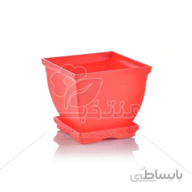 گلدان پلاستیکی مربع مدل 7008 ارتفاع 7 سانتی متر