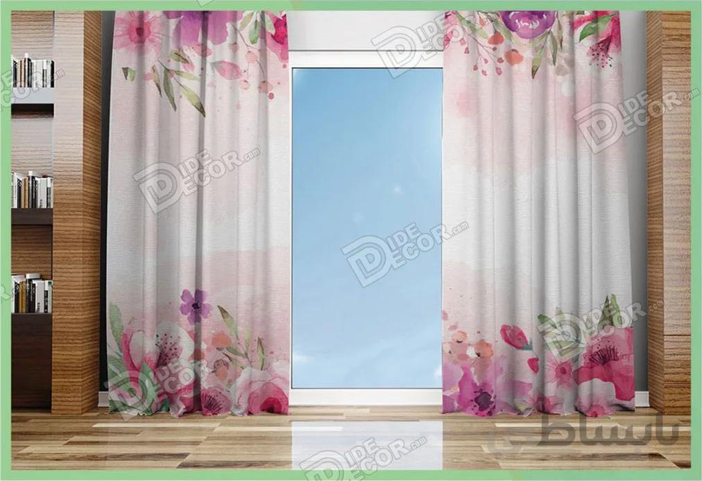 پرده پانچ گل دار کد M-02