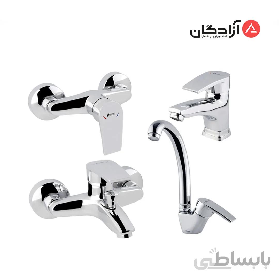 ست شیرآلات شودر مدل اطلس تو پلاس کروم