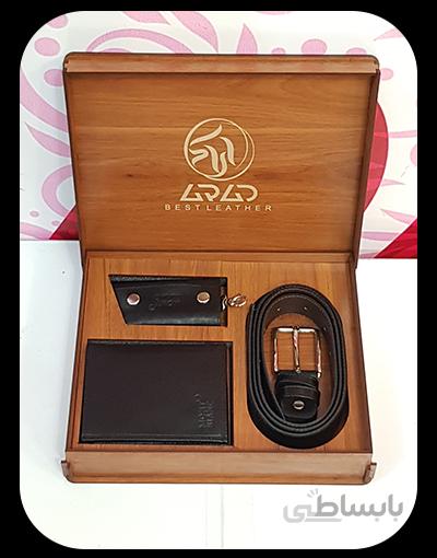 کد 628 ست سه تیکه مردانه چرم طبیعی مونت بلانک