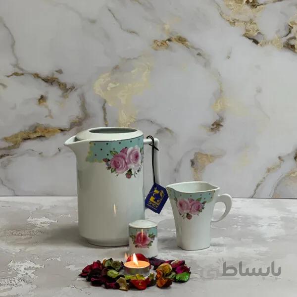 پارچ گلدار برند shex مدل افسون کد 1101 سبز