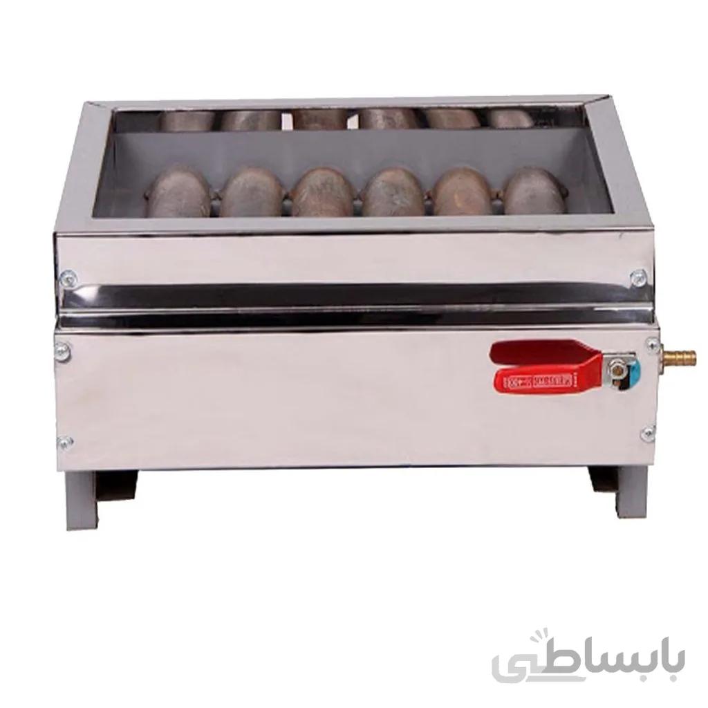 کباب پز گازی استیل 40 سانت (6شعله)آریانا