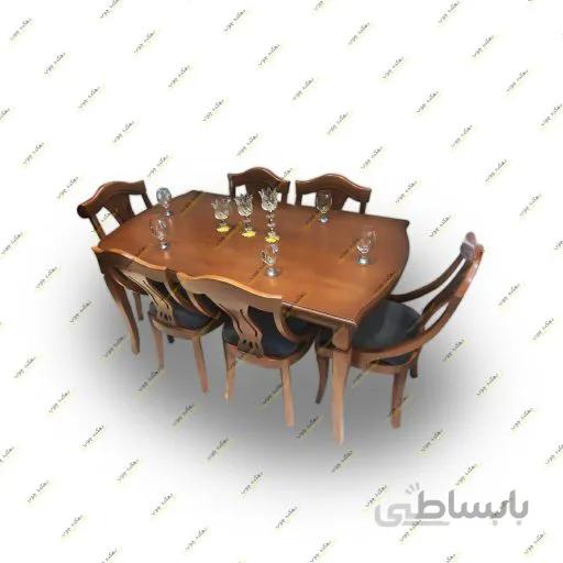 میز ناهار خوری پشت چوبی مدل عصایی