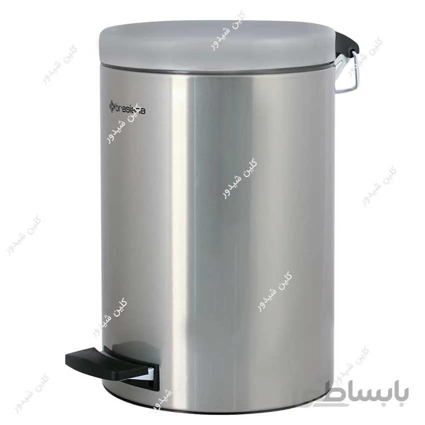 سطل پدالدار 20 لیتری Brasiana درب استیل
