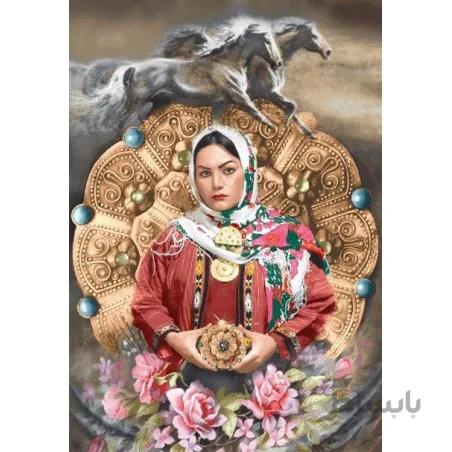 نخ و نقشه تابلو فرش ایرانی کد-30 خاتون