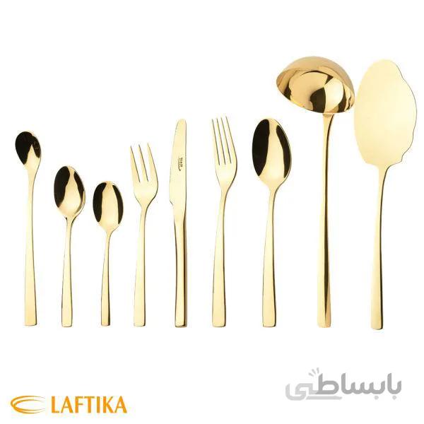 سرویس 57 پارچه ناب استیل مدل فلورانس (طلایی)