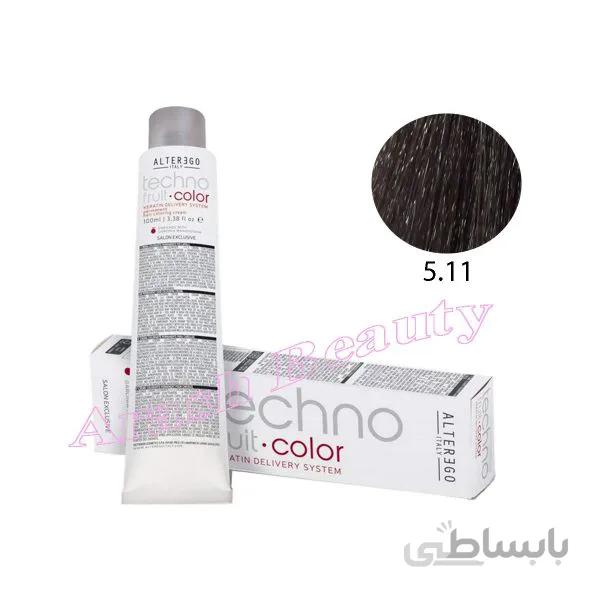 رنگ مو تکنو آلترگو 5.11 خاکستری بلوطی(بژ) خیلی روشن