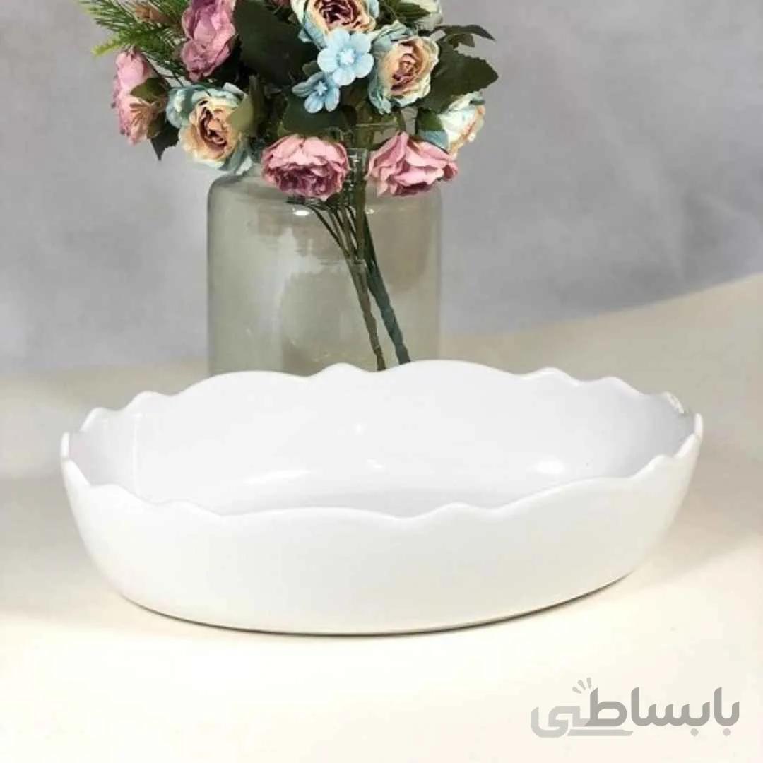 تابه بیضی لبه موج سرامیکی