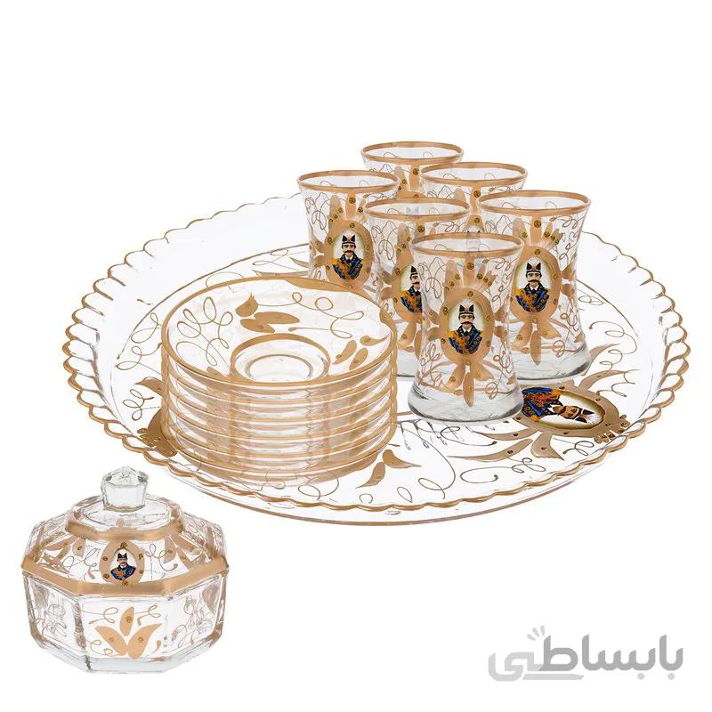 سرویس چایی خوری 14 پارچه طلایی