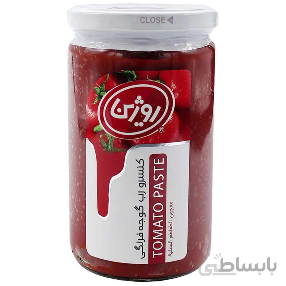 رب گوجه فرنگی شیشه ای روژین 700 گرمی ا -