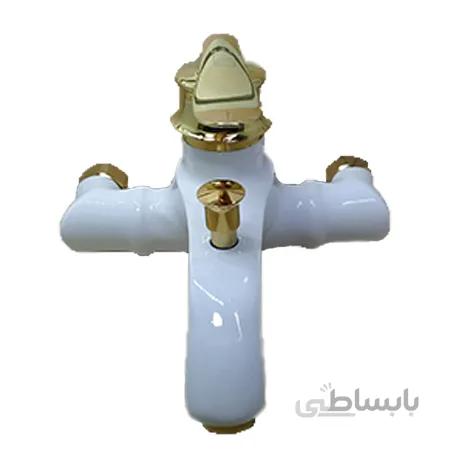 شیر حمام بامبو سفید طلایی