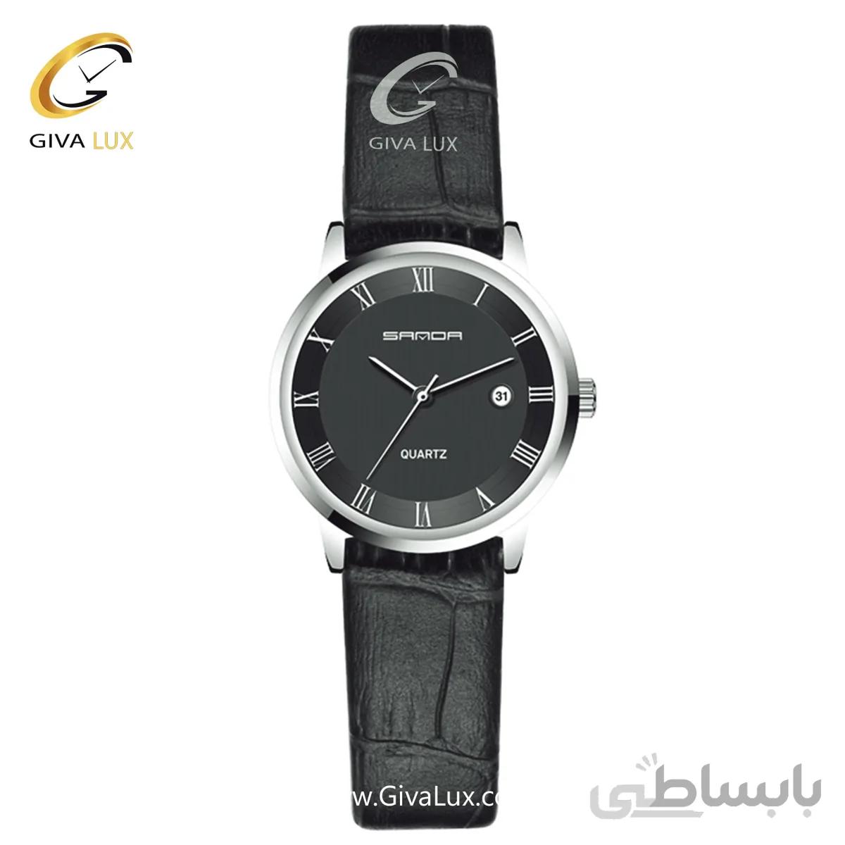 ساعت مچی بند چرمی زنانه مشکی ساندا مدل SANDA188