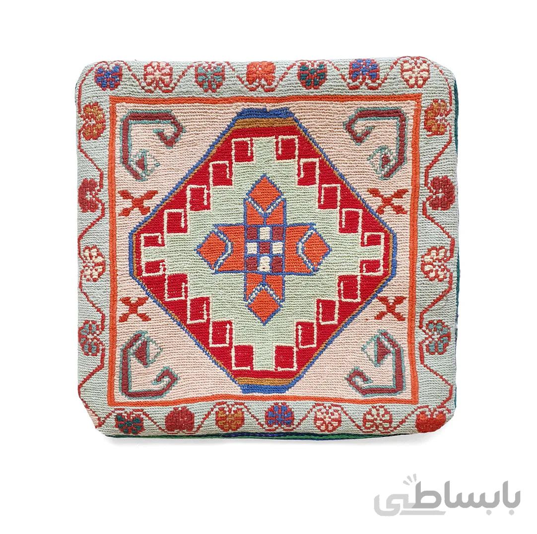 کوسن گلیم سوزنی طرح ترنج کد5 - 40×40 سانتی