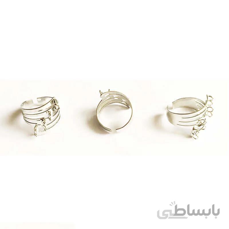 رکاب انگشتر نقره ای مدل rb1005 بسته دو عددی