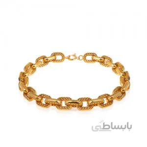 دستبند طلا طرح زنجیر فیوژن هرمس کد CB412