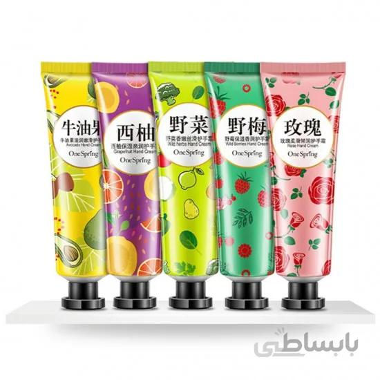 ست 5 عددی کرم مرطوب کننده دست وان اسپرینگ One Spring Hand Cream ا رایحه های مختلف کرم دست وان اسپرینگ: کد 340334