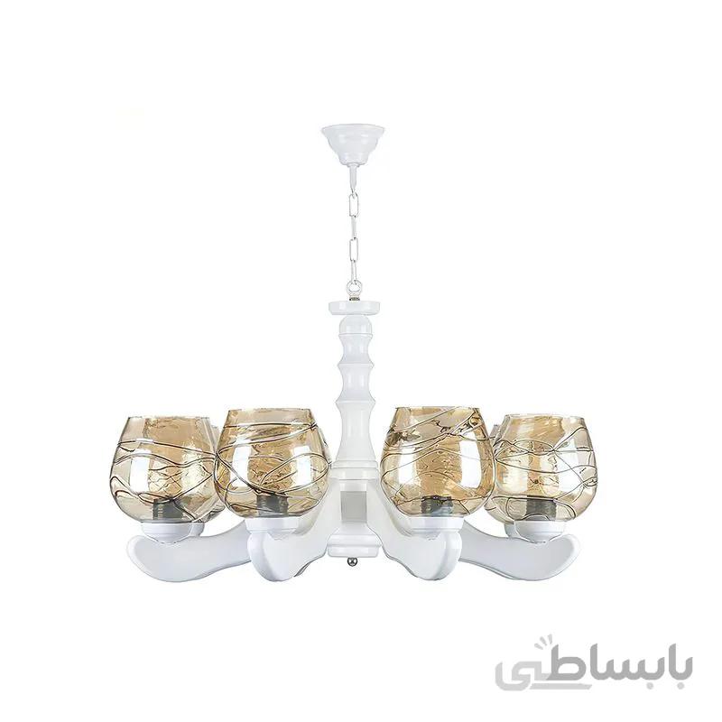 لوستر 8 شعله چشمه نور مدل G631/8-WT