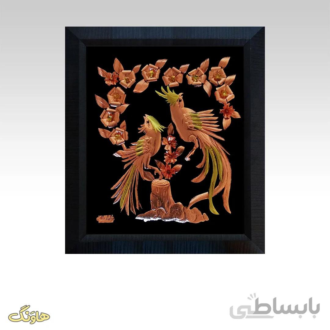 تابلو سیمرغ معرق مسی E001