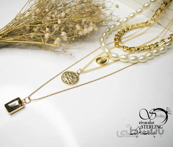 گردنبند رولباسی چند زنجیره زنانه
