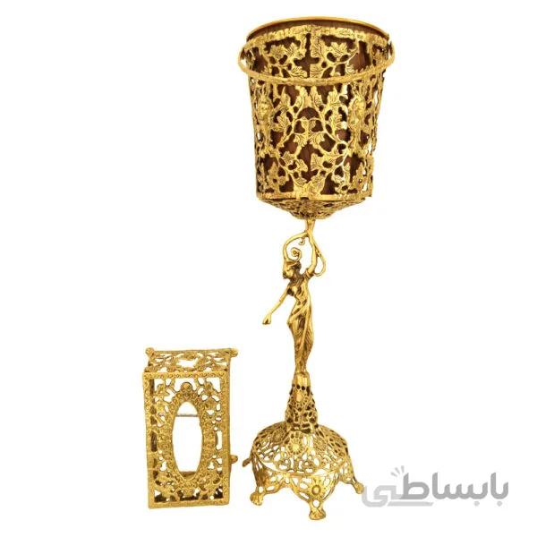 سطل و جا دستمال برنزی طرح بانو کد ۵۵۷