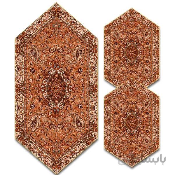 رومیزی مربع ترمه طرح سالار مشکی ابریشم کد 710 کد 410590