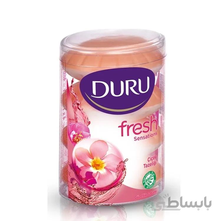 صابون دورو DURU لیوانی قرمز ترکیه بسته 4 عددی ا Duru Fresh Sensations Gullar Soap pack of 4