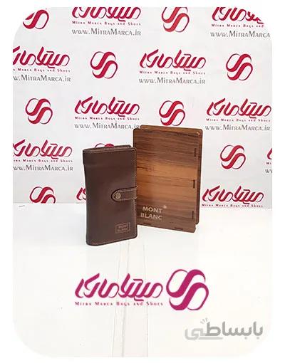 کد 1549 کیف پول مردانه چرم طبیعی سایز متوسط مونت بلانک