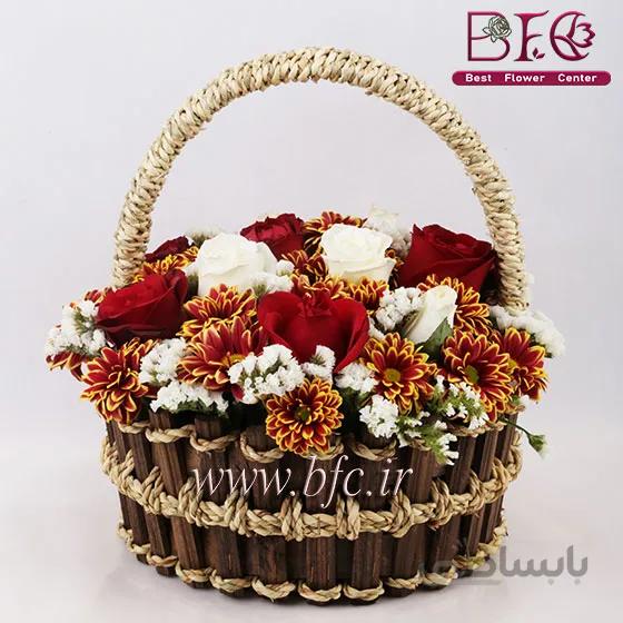 سبد گل رز