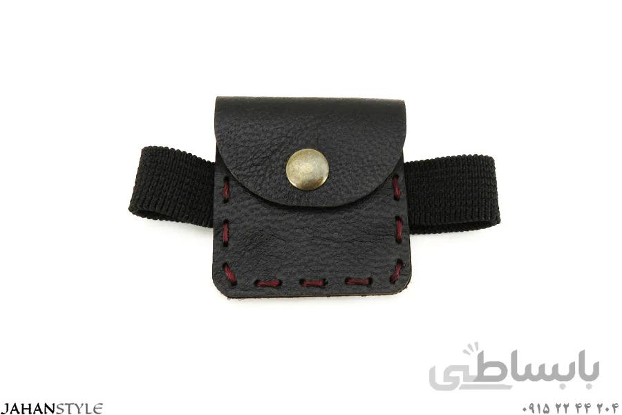 بازوبند و جاحرزی چرم طبیعی مشکی و عسلی