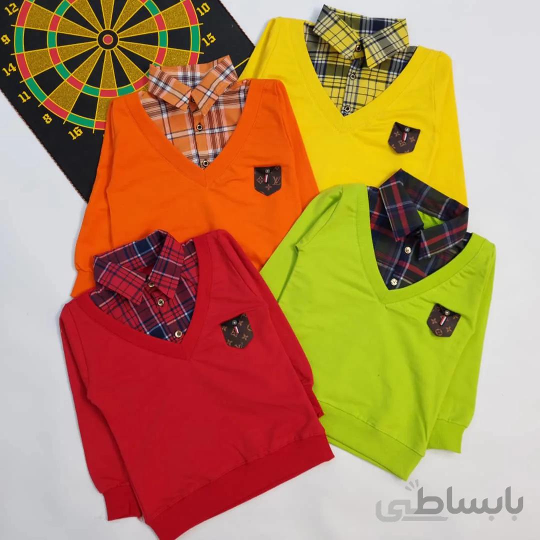 بلوز یقه چهارخونه