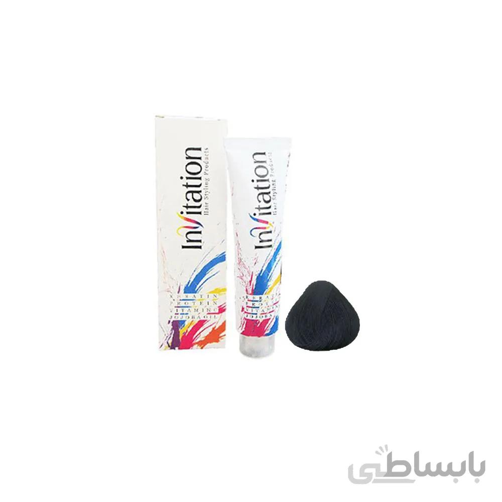 رنگ مو اینویتیشن شماره 1.1 حجم 120 میلی لیتر رنگ مشکی پر کلاغ