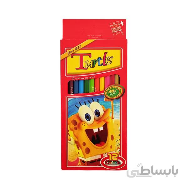 مداد رنگی 12 رنگ لاک پشت جعبه مقوایی