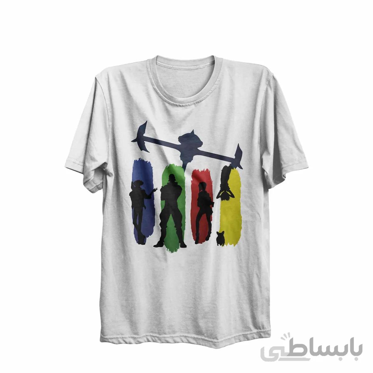 تیشرت یقه گرد سفید طرح انیمه کابوی بیباپ Cowboy Bebop کد KCT10460