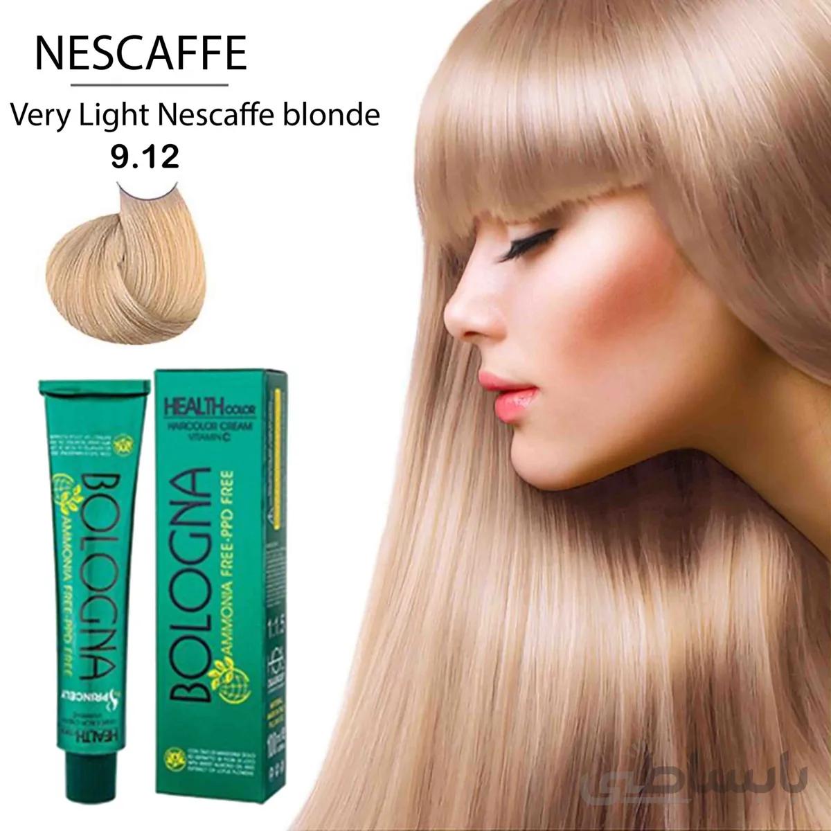رنگ مو بدون آمونیاک و بدون پی پی دی بلونیا 100میل Very Light Nescaffe Blonde 9.12