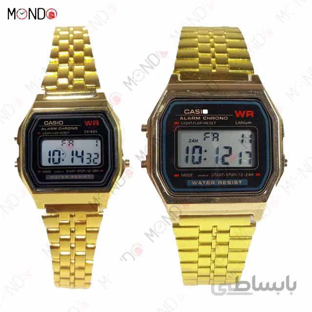 ساعت ست دیجیتالی کاسیو نوستالژی طلایی مدل A159 GOLD