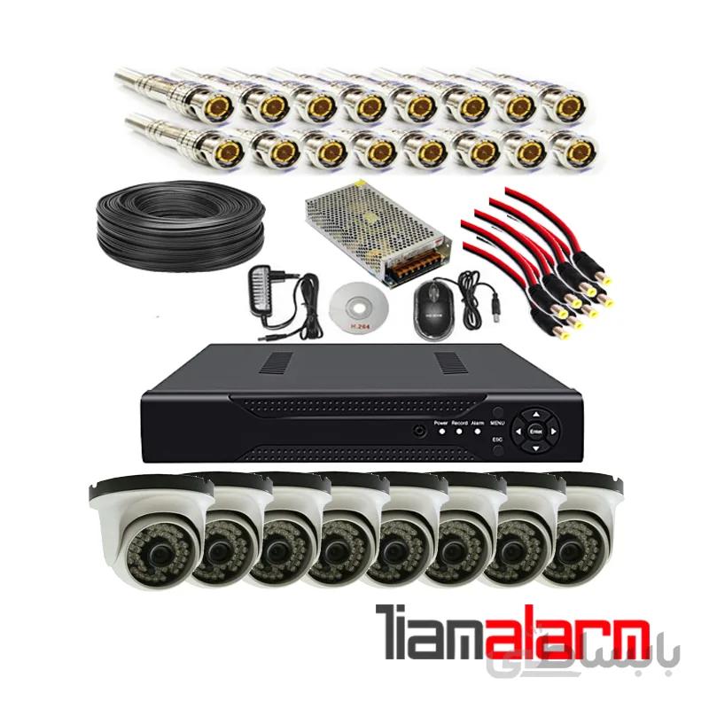 پکیج کامل ۸ دوربین مداربسته دام فلزی SEZAR + دستگاه ۸ کانال ۱۰۸۰N