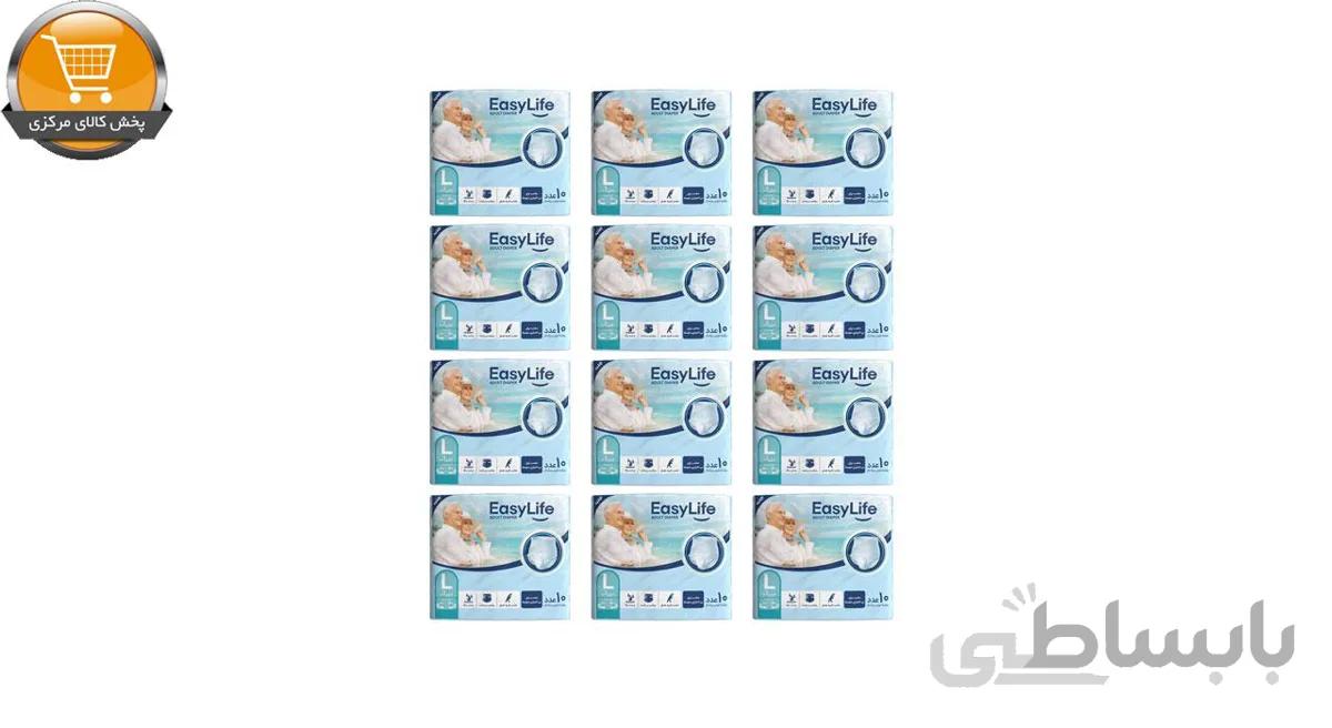 پوشینه بزرگسال ایزی لایف کد 01 سایز بزرگ مجموعه 12 عددی
