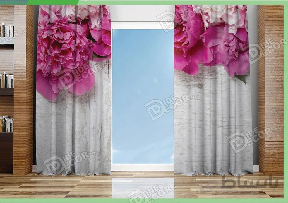 پرده پانچ گل دار کد m 115