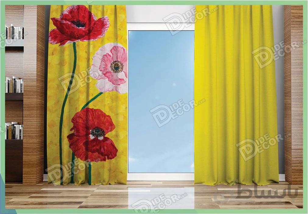 پرده پانچ گل دار کد M-160