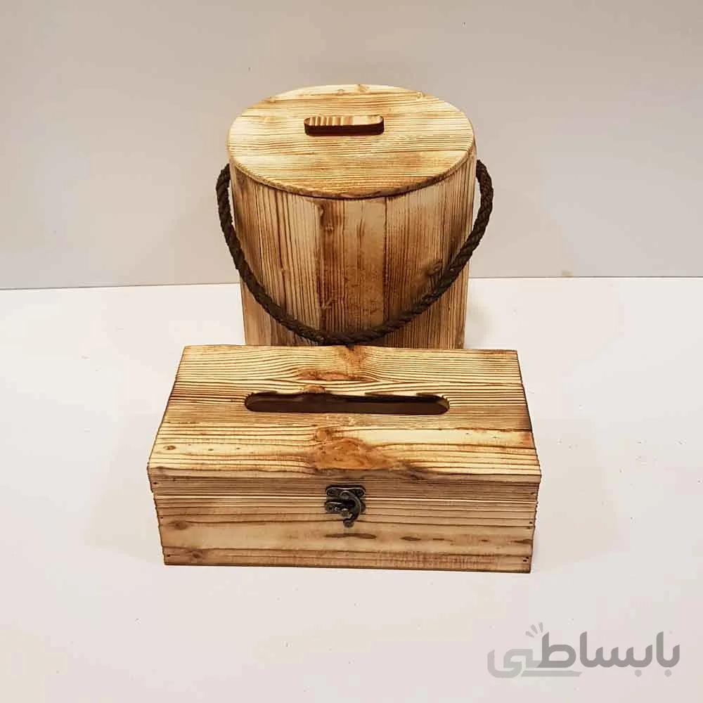 ست سطل و جادستمال 300 برگ رنگ روشن