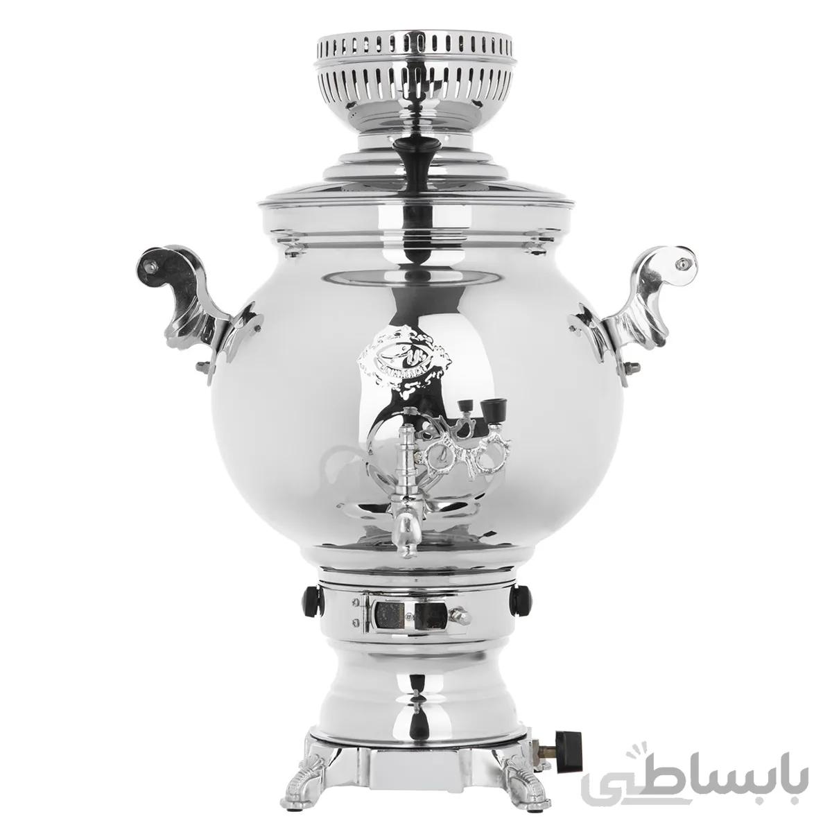 سماور گازسوز عالی نسب مدل Sahand Simin ظرفیت 8 لیتر