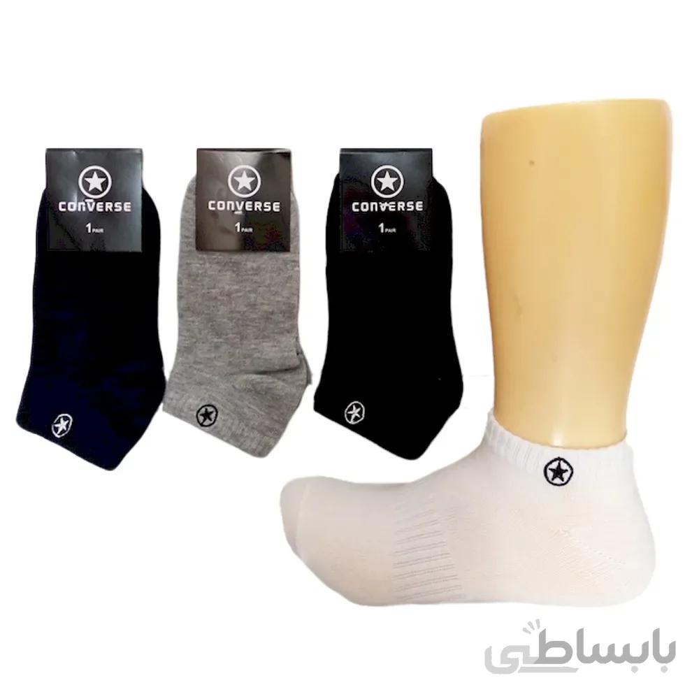 جوراب مچی اسپورت بچگانه Funny socks طرح گلدوزی Converse