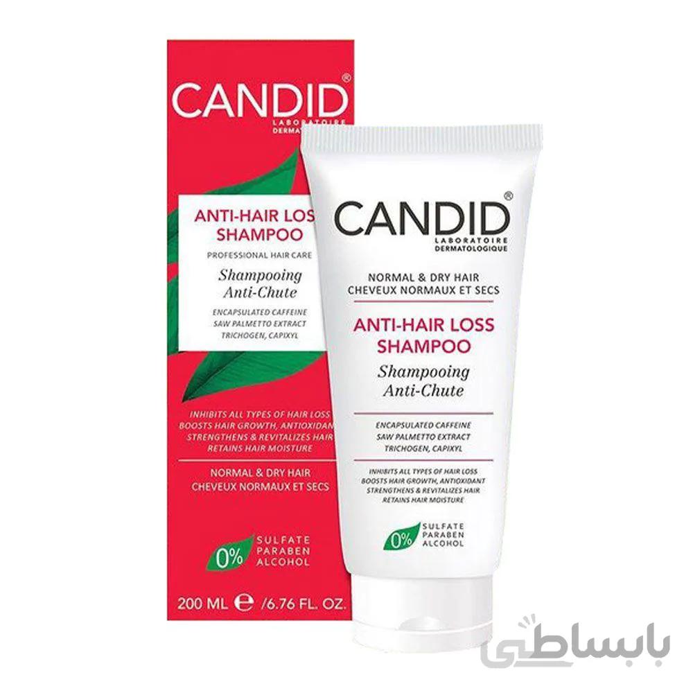 شامپو ضد ریزش کاندید مناسب موی خشک و نرمال حجم 200 میلی لیتر ا ANTI-HAIR LOSS SHAMPOO FOR NORMAL AND DRY HAIR 200ML CANDID