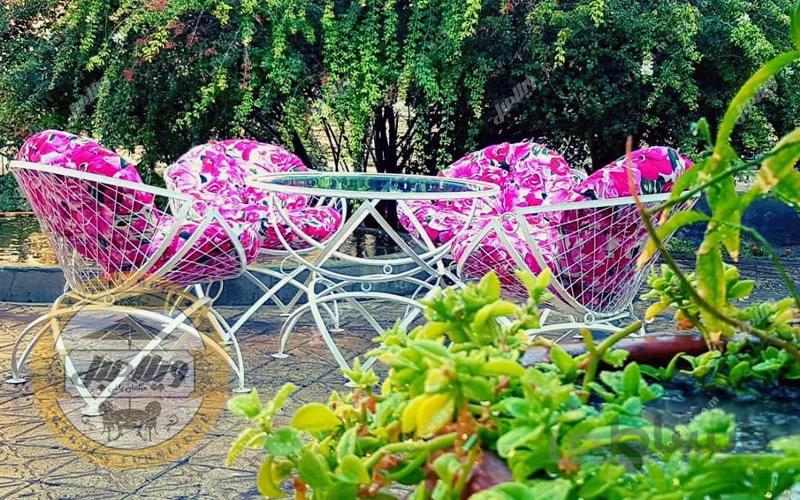 مبل باغی فلزی مدل الماس (اقتصادی)