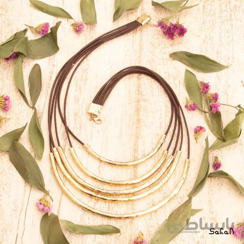 گردنبند بافت برنجی هلال