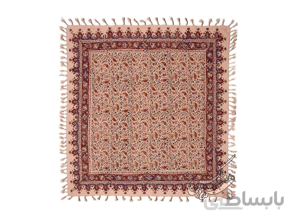 پارچه قلمکار طرح بته سرکج ریز 100*100