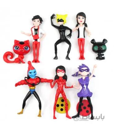 ست فیگور 8 تایی دختر کفشدوزکی و پسر گربه ای - Miraculous: Tales of Ladybug & Cat Noir