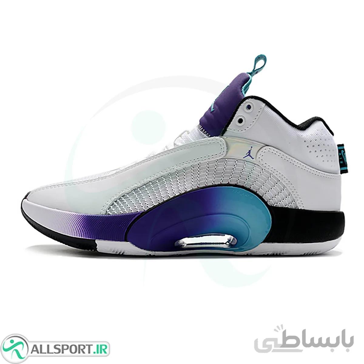 کفش بسکتبال ایر جردن طرح اصلی Air Jordan 35 White Grape Ice Black
